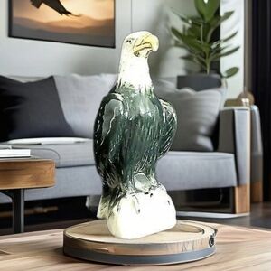 Graceful Gray and White Brazilian Bald Eagle Sculpture for Wildlife Collectorsq